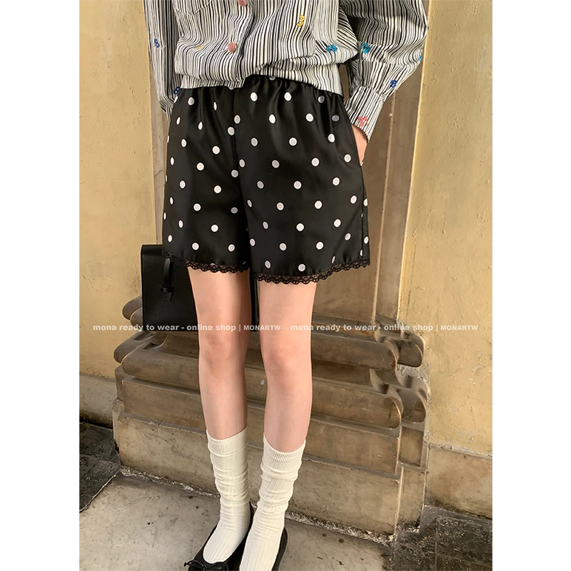 【Mona张绮贤】MONA 波点高腰短裤女 O123A10895-2