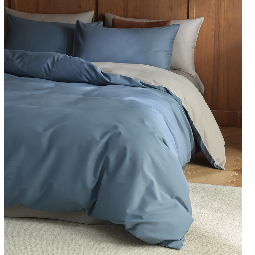 美如梦丨双拼 100支长绒棉磨毛素色双拼四件套床上用品