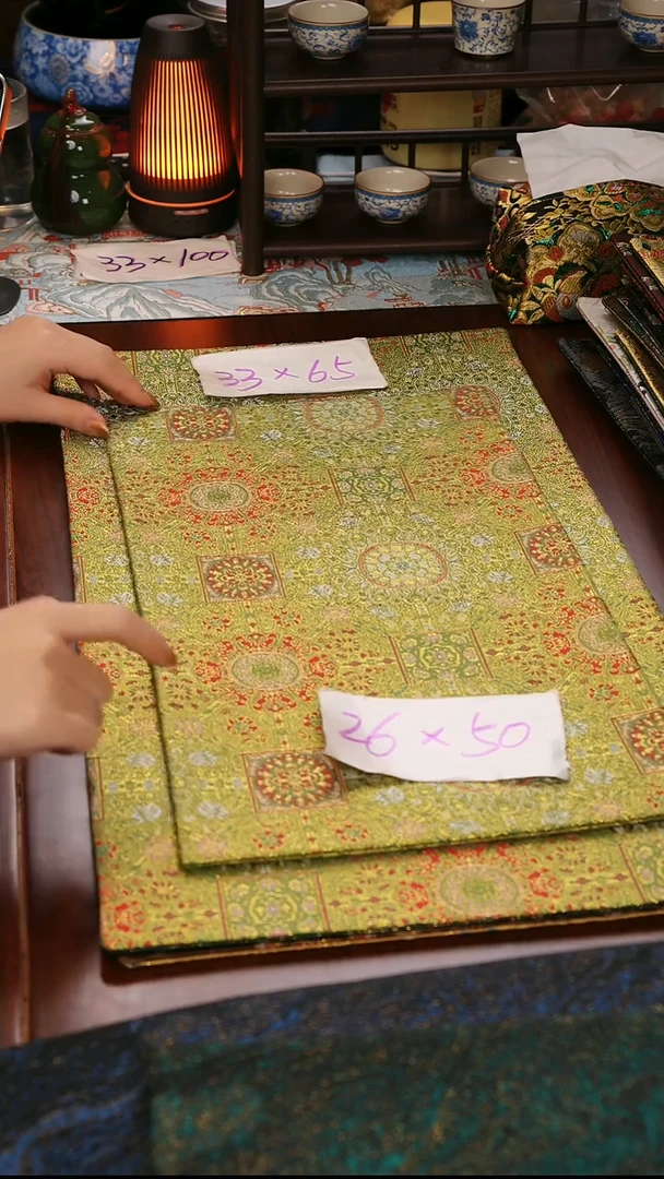 【八达运绿双面】中国风干泡织锦茶席33*65