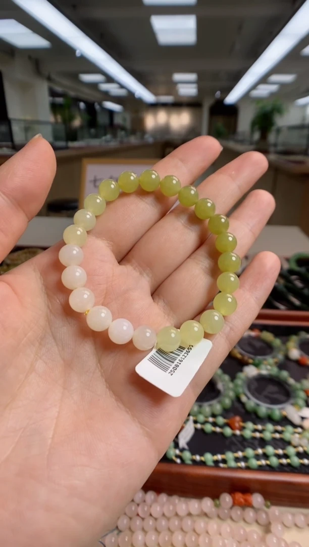 和田玉未镶嵌手链黄口渐变