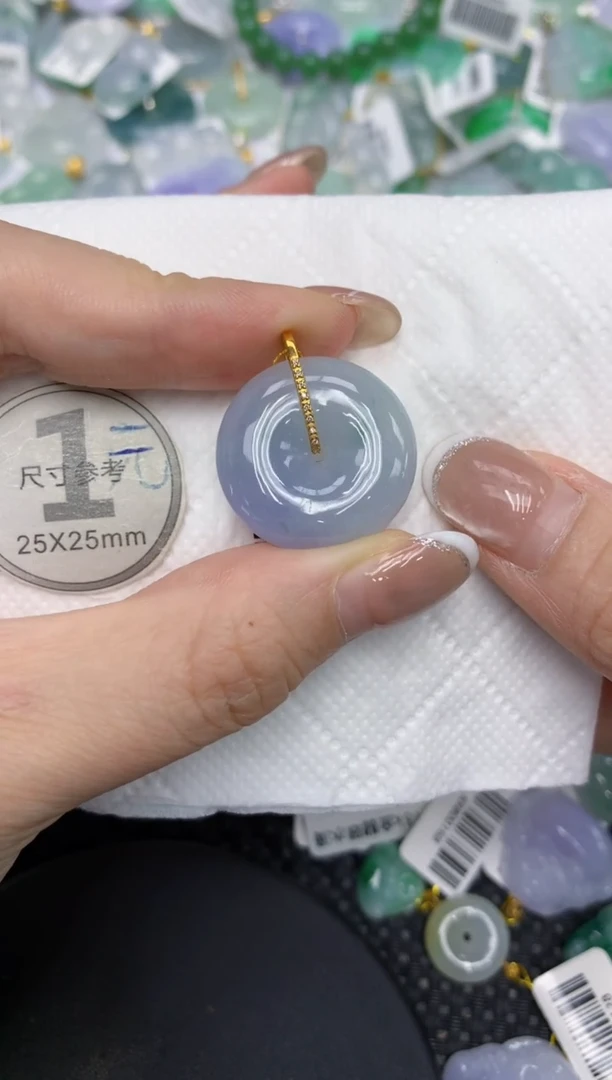 颈饰18K金镶嵌翡翠1111111