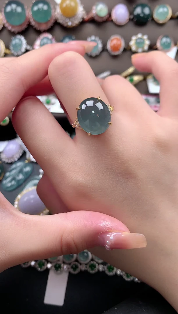 【闪购商品】翡翠戒指银S925镶嵌5214