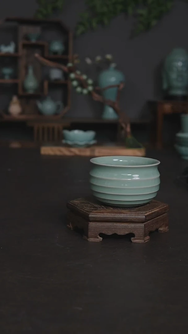 摆件陶手工胎炫纹杯130毫升