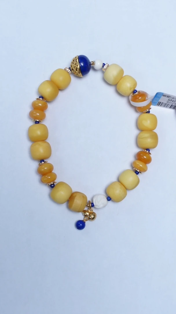 手链琥珀未镶嵌石膏白蜡老型手串8-10mm