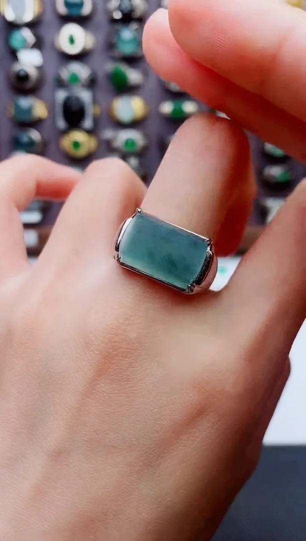 翡翠戒指未镶嵌天然翡翠男戒