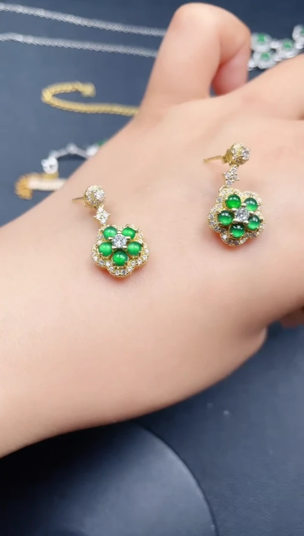 翡翠戒指银S925镶嵌432432