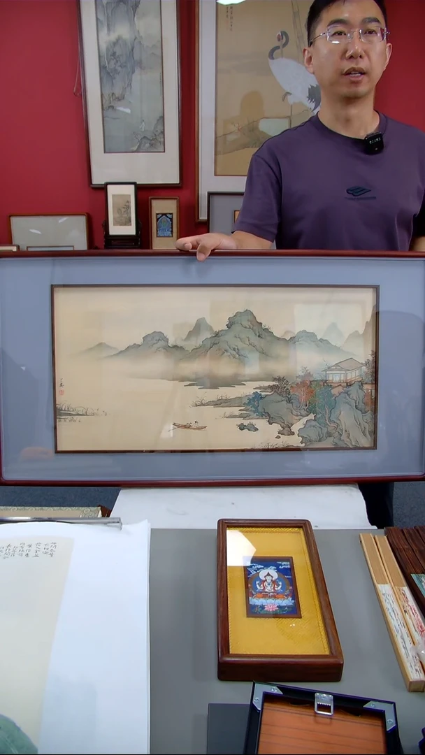 国画丁奕《探春图》装裱92*50