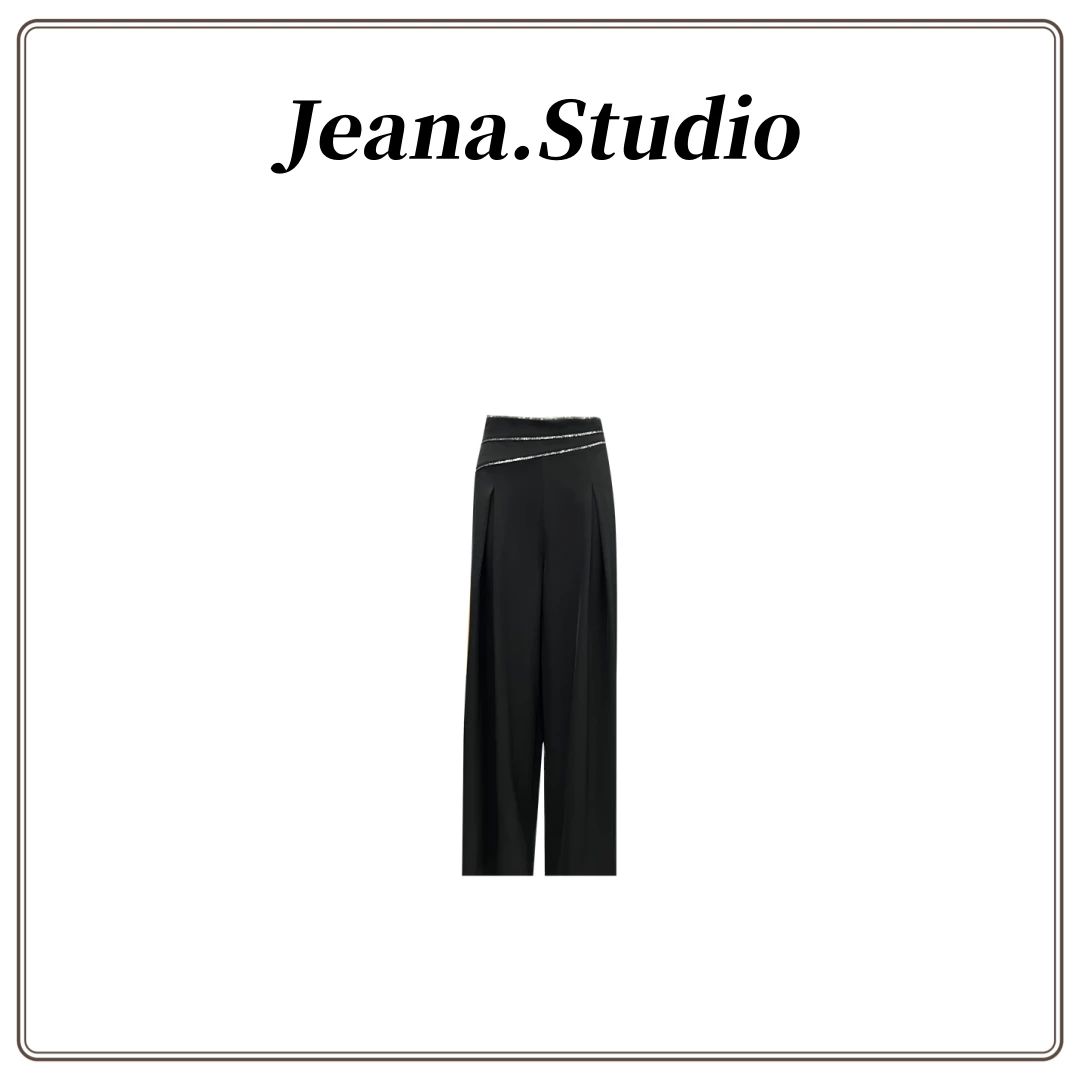 【Jeana.studio】原创设计轻奢小众设计斜边亮片直筒休闲裤