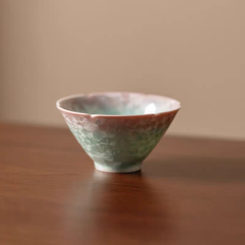 新款窑变结晶陶瓷斗笠茶杯主人杯家用功夫茶具