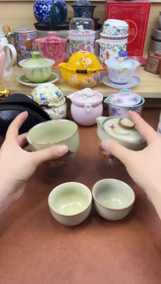 陶陶瓷茶具摆件旅行套组