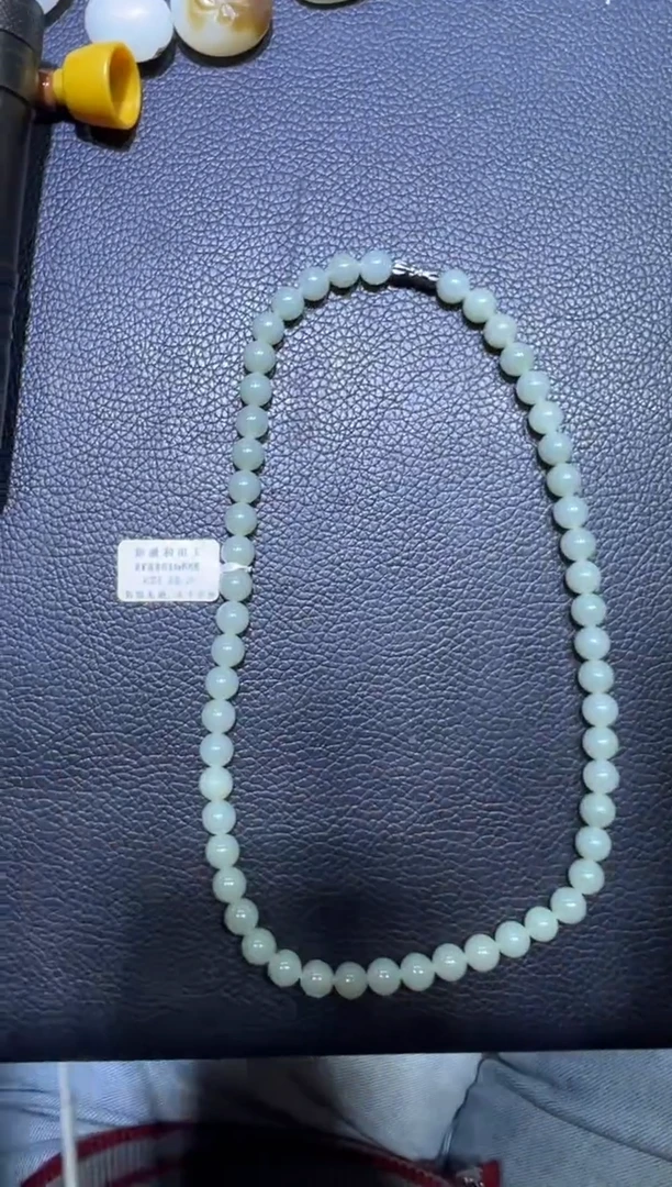 未镶嵌手串和田玉且末近矿高清白妈妈链（产地直发）