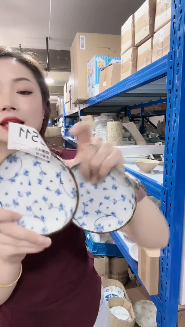 瓷片全新高端瓷器蔓草12cm碟两只C511