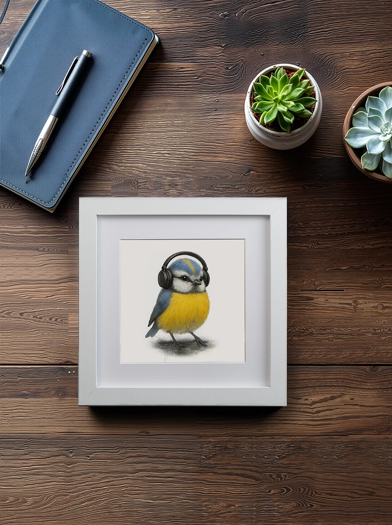 《乐小鸟》摆件画情绪艺术品治愈系可爱风极简客厅装饰画摆件画壁画