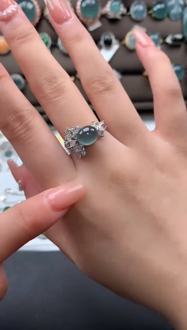 【闪购商品】翡翠戒指银S925镶嵌521141