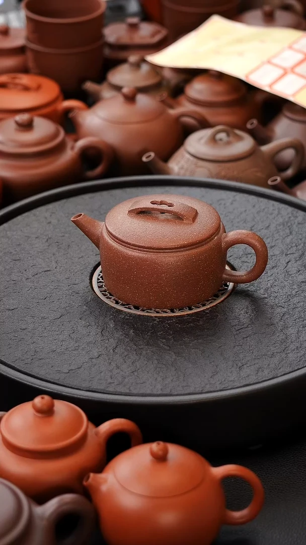 茶壶紫砂微瑕28目红降坡汉瓦 烧高温 160cc