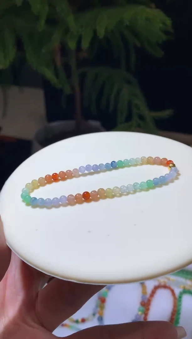 未镶嵌定制翡翠3.5珠链2800+280