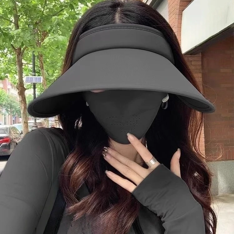 时尚空顶帽女防晒帽户外太阳帽子简约透气遮阳帽简约帽骑行帽