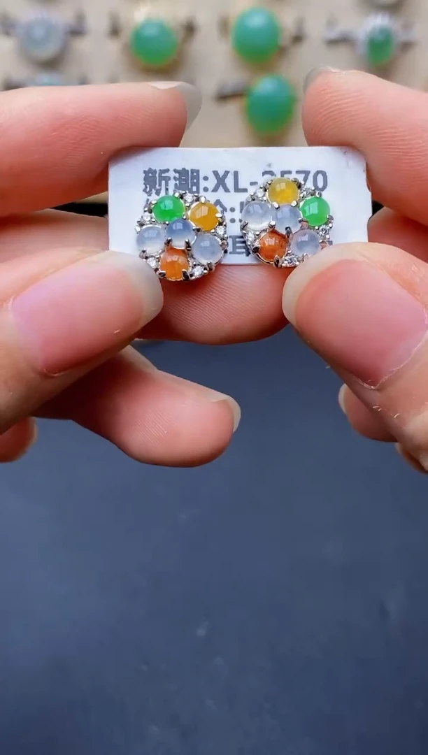 银S925镶嵌戒指翡翠6085