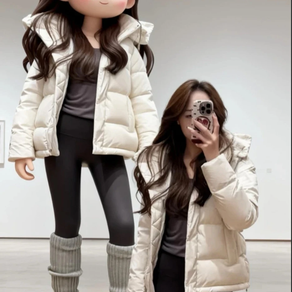 LU-五格连帽宽松款羽绒服