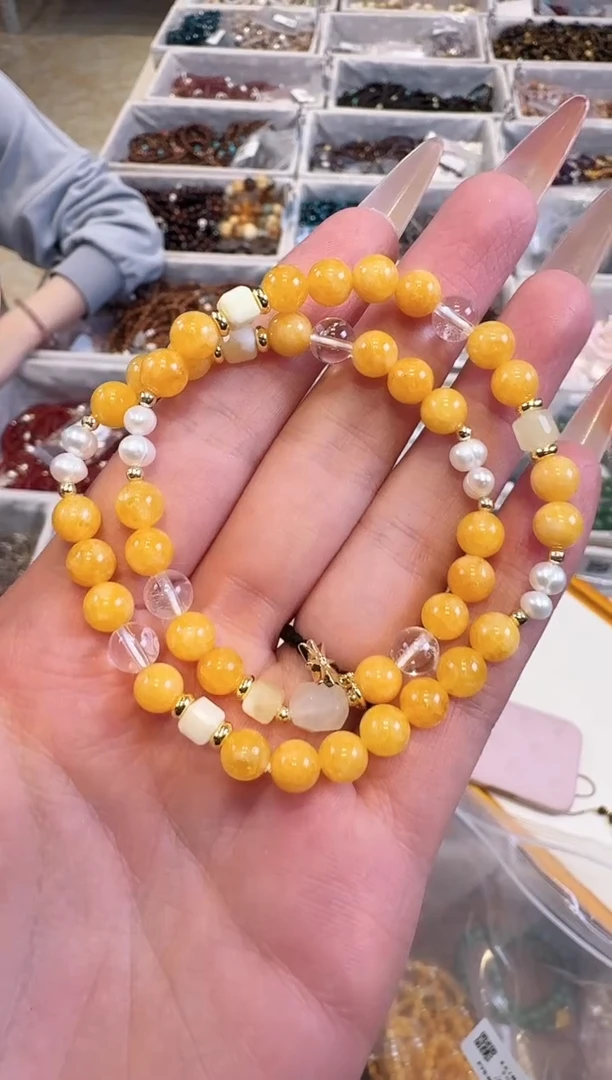 合金石英质玉（黄龙玉）手串FYS-B040FYS-B040FYS-B040