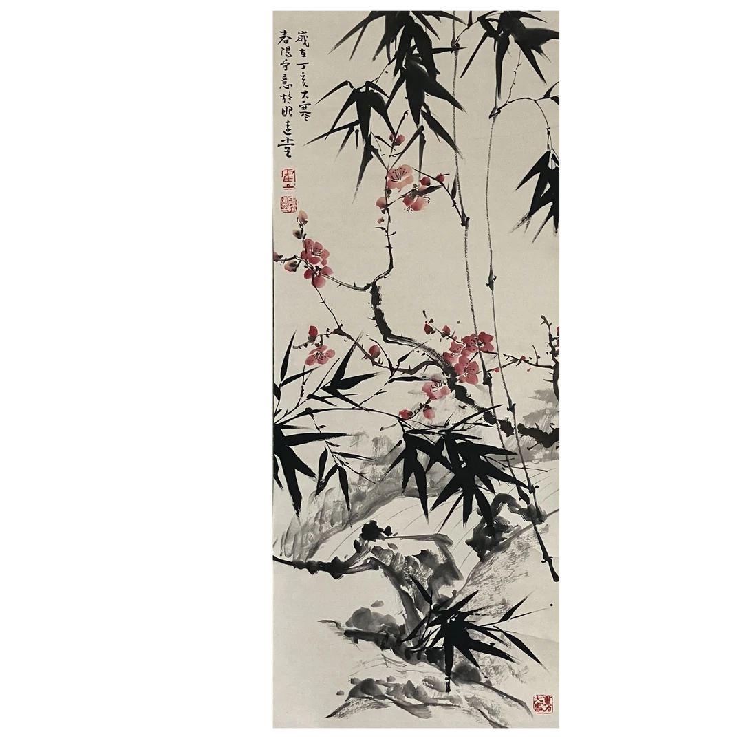 544 回流 花鸟 纸本设色立轴 98×39cm