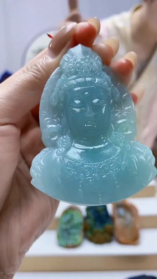 未镶嵌定制翡翠4812MM-毛货挂件178