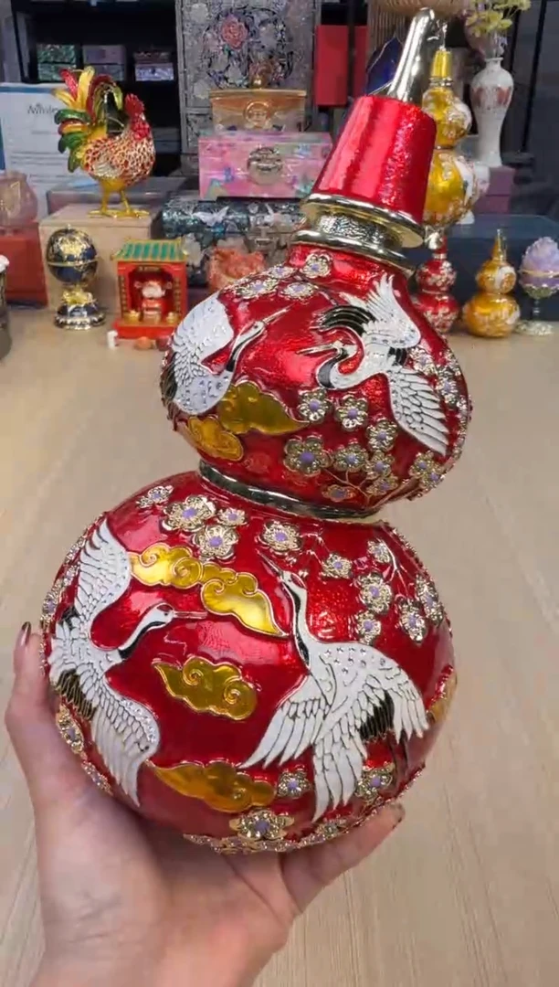 44七宝红色大号仙鹤葫芦