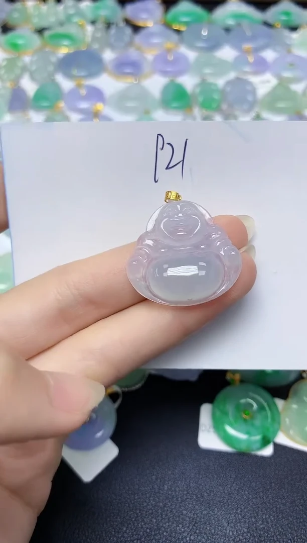 翡翠18K金镶嵌颈饰天然缅甸翡翠A货