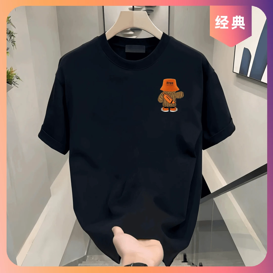 夏季短袖男t恤男士美式潮牌圆领宽松ins潮流休闲半袖男装体恤衫