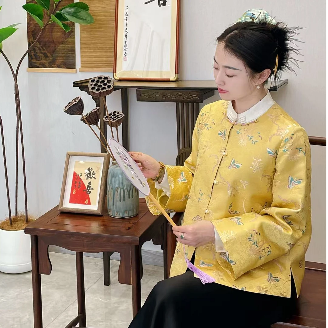 【初喜专属】新中式宋锦外套上久楷兰桂齐芳富贵大气显白复古时尚