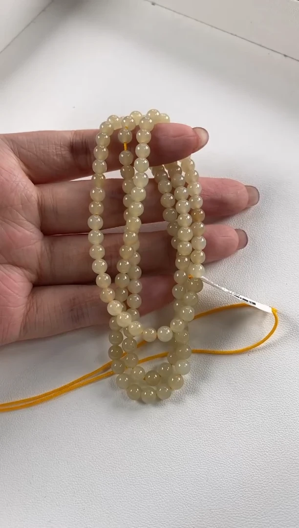 颈饰未镶嵌和田玉圆珠珠串