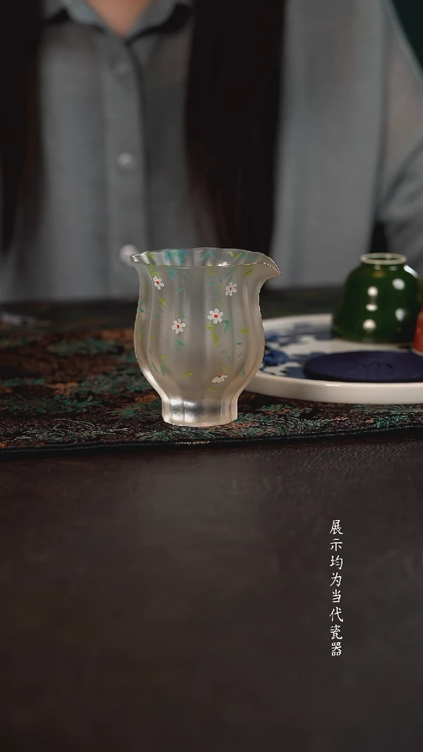 陶瓷杯周边琉璃心缘甄加彩公道 柳叶吊篮