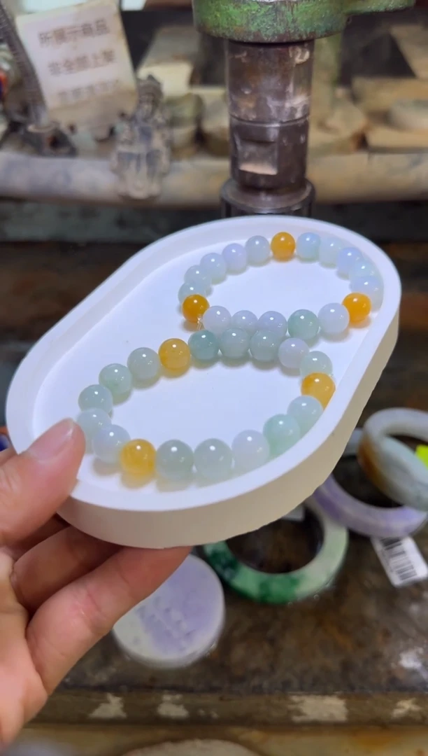 未镶嵌翡翠手串多样性发货一件部分有纹裂