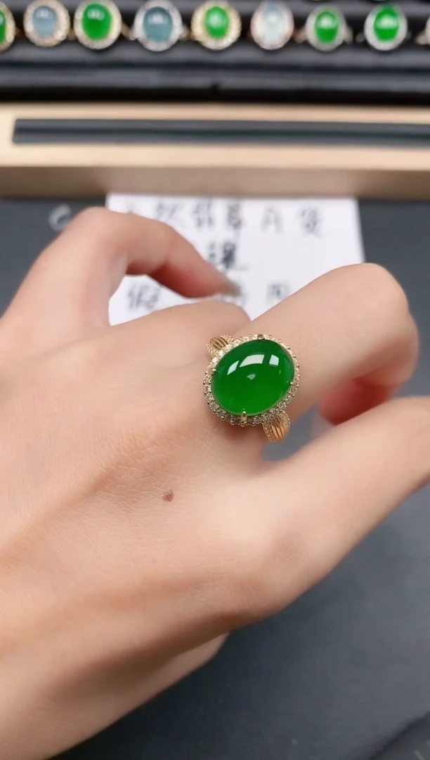 翡翠戒指银S925镶嵌11111