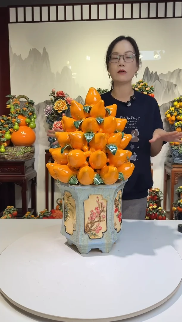 陶瓷五代果58cm石湾陶