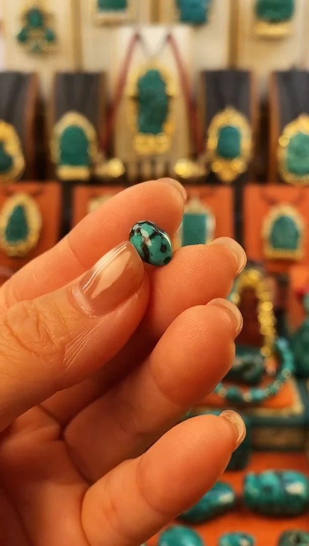 未镶嵌绿松石.网花 单颗  9.9*7.2mm