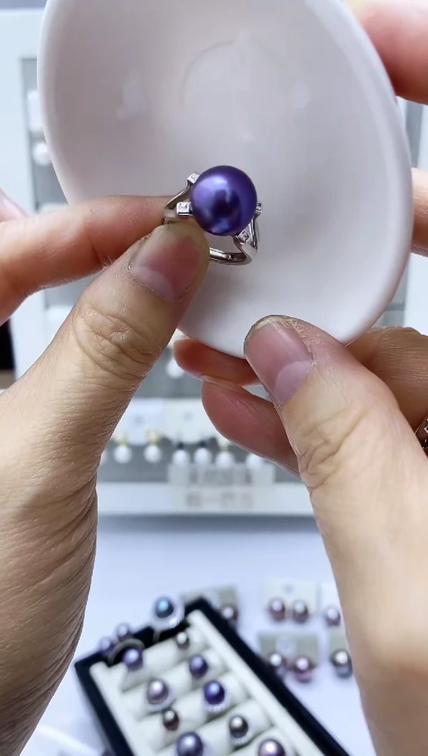 【闪购商品】淡水珍珠耳饰银S925镶嵌热巴款戒指