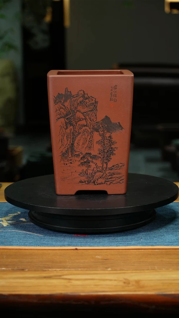 紫砂花盆随**心精品兰花微