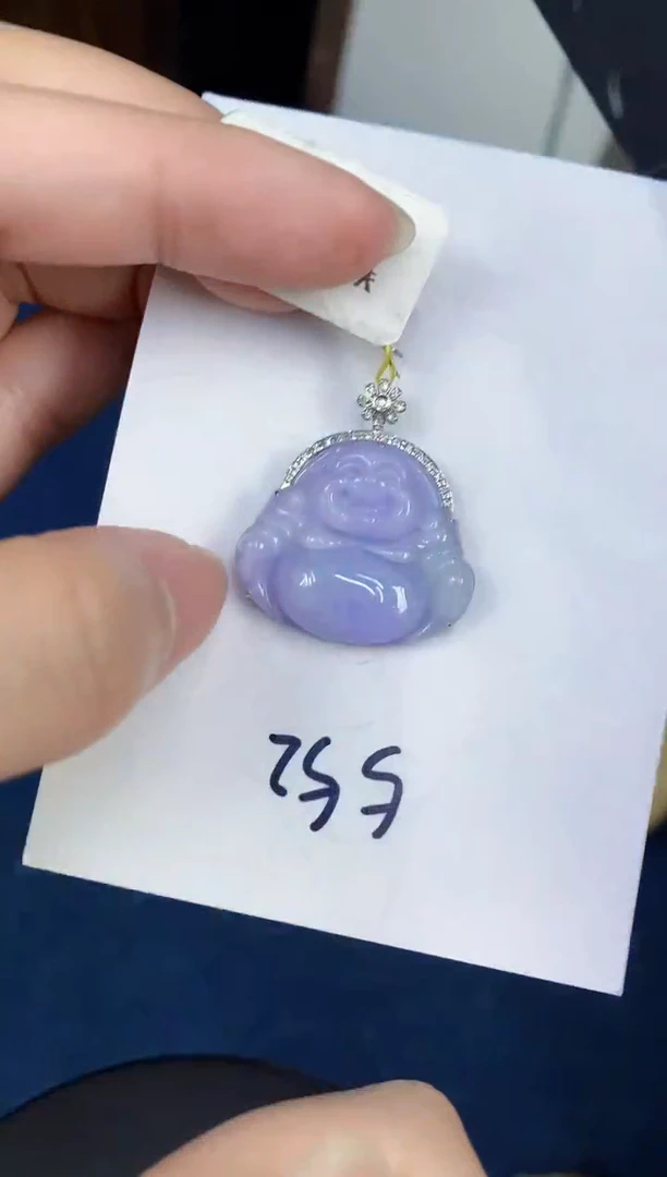 翡翠18K金镶嵌颈饰天然缅甸A货翡翠