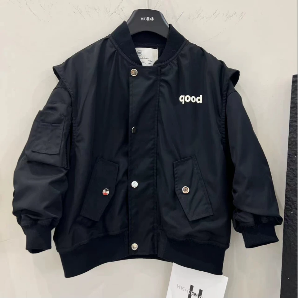 【H93潮牌痞帅外套】男女童春季2024新款时尚工装百搭休闲外套120