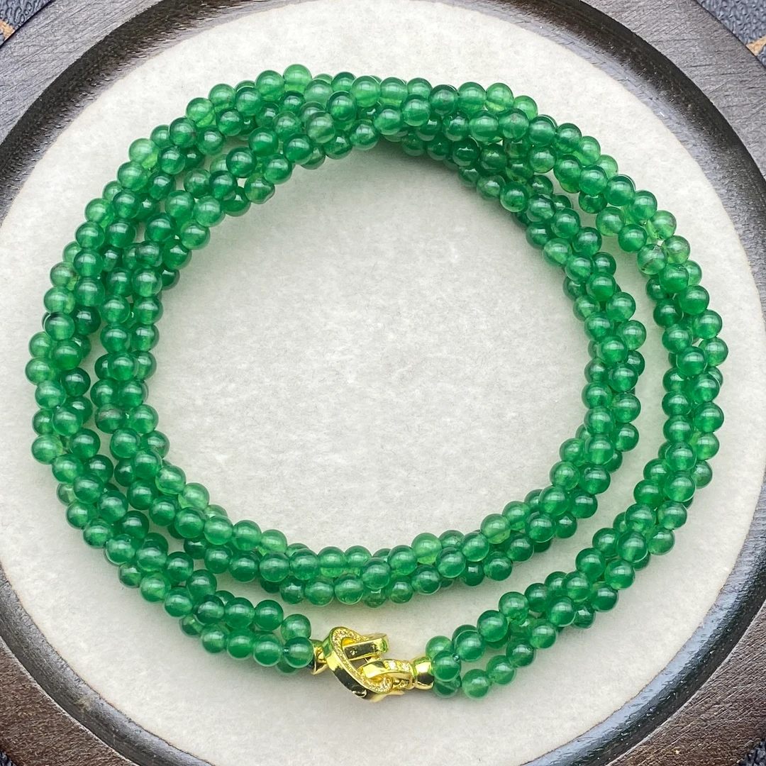 A260 缅A阳绿14k麻花妈妈链 (多样性发一件)