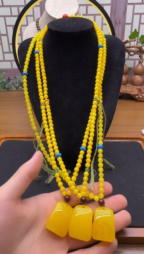蜜蜡颈饰14K金镶嵌YC11