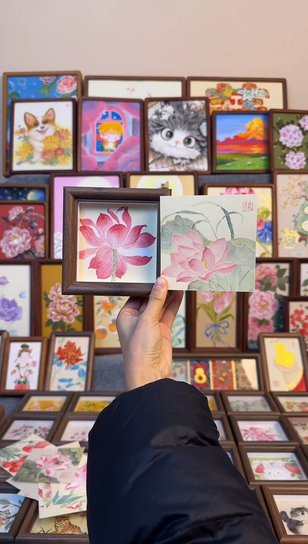 木双层款忆*荷花一对10x10