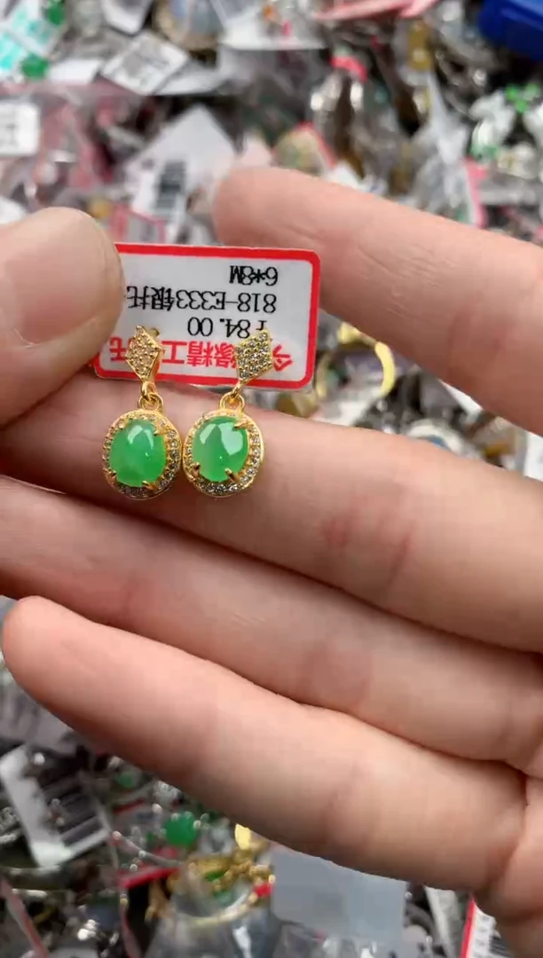 银S925镶嵌戒指翡翠222    4