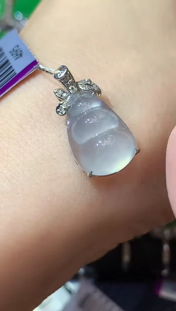 吊坠(不含链)18K金镶嵌翡翠A53