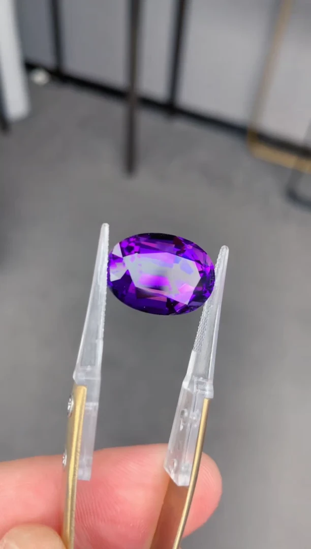 未镶嵌珠宝半成品紫晶13ct 紫水晶椭圆