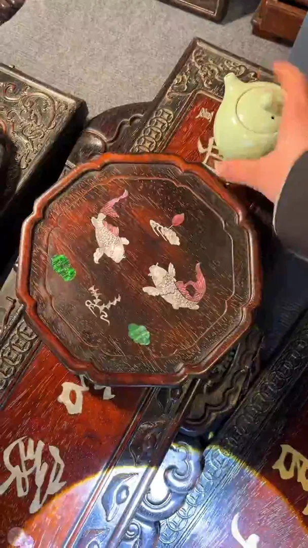 非洲紫檀（红花梨）赏盘25CM