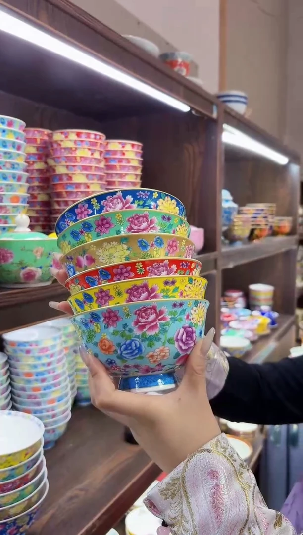 珐琅 5英寸饭碗6个景德镇餐具