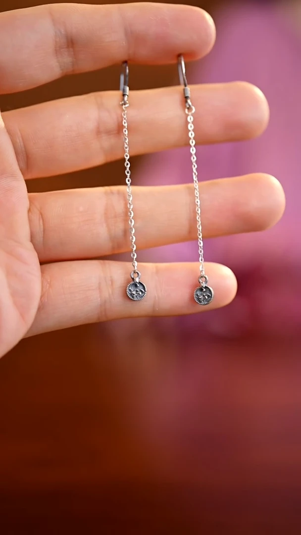 刺绣私人定制苗族手工海浪纹耳饰