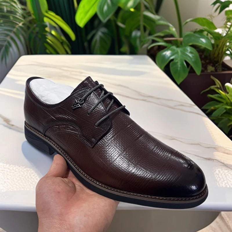 563新款高品质头层牛皮男鞋猪皮脚垫